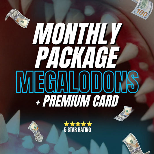 MONTHLY PACKAGE: MEGALODONS + PREMIUM CARD (30 DAYS)