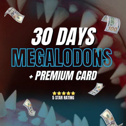 MONTHLY PACKAGE: MEGALODONS + PREMIUM CARD (30 DAYS)